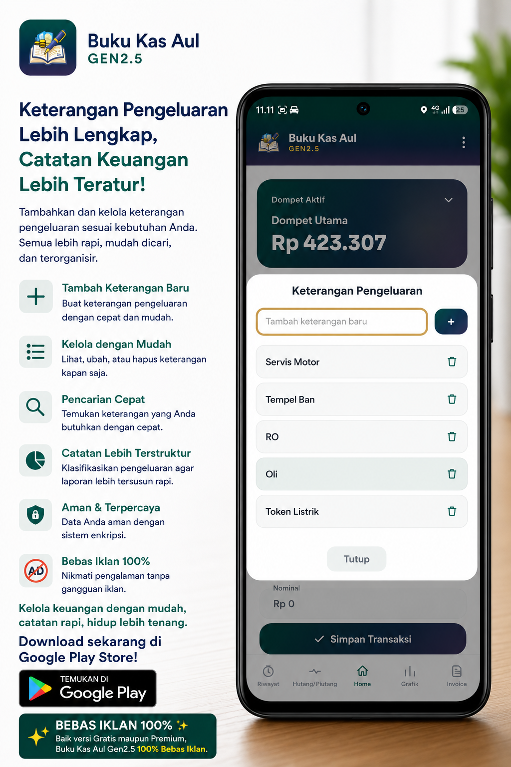 Keterangan Pengeluaran